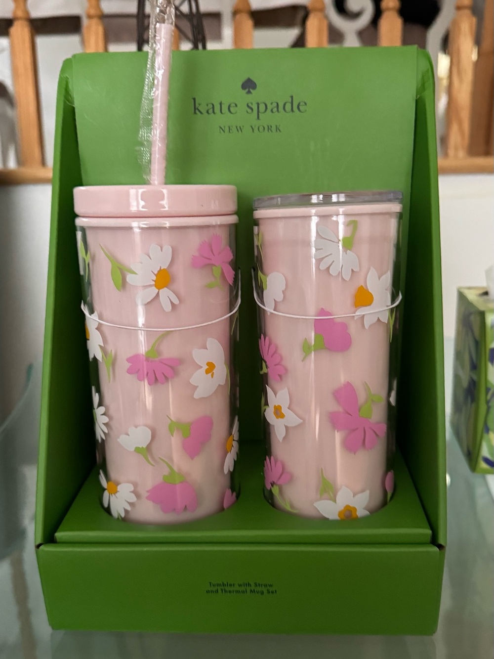 Kate Spade Floral Tumbler & Thermal Mug Set